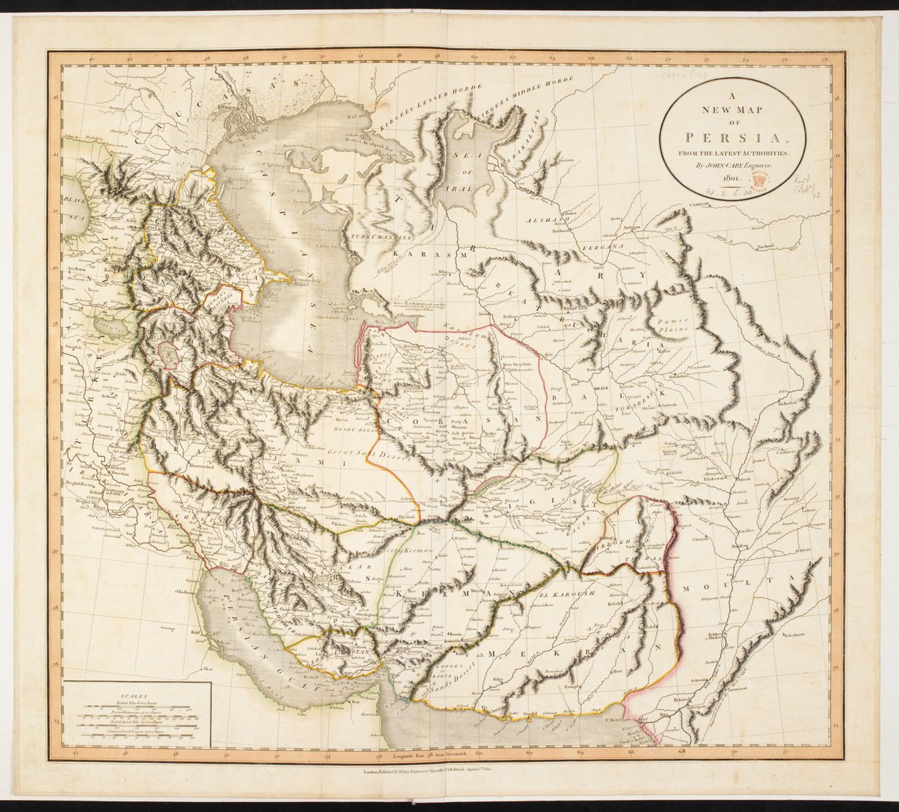 Un mapa de Persia de John (after) Cary