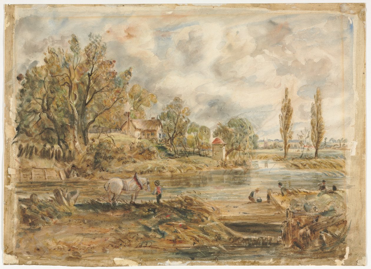 El caballo blanco (acuarela) de John (after) Constable