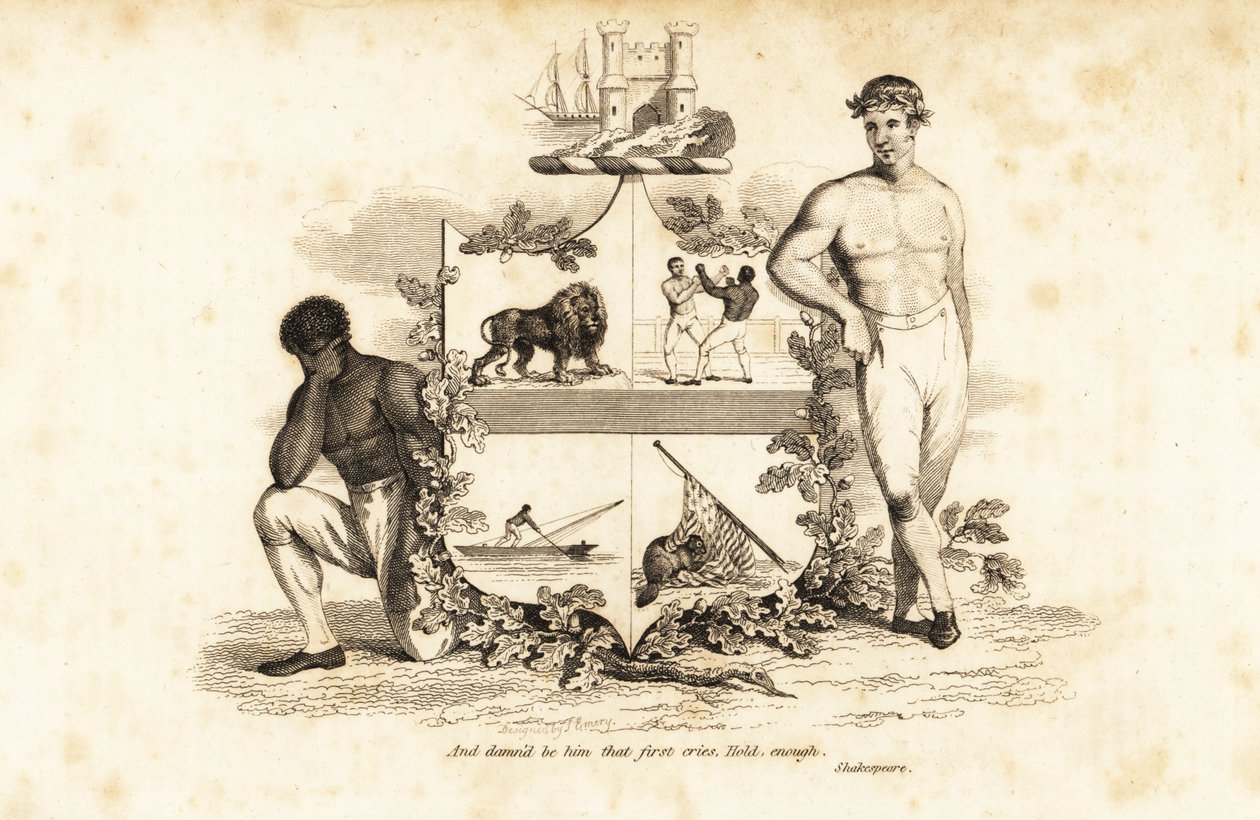 Escudo de Tom Cribb, boxeador inglés sin guantes 1781-1848 de John (after) Emery