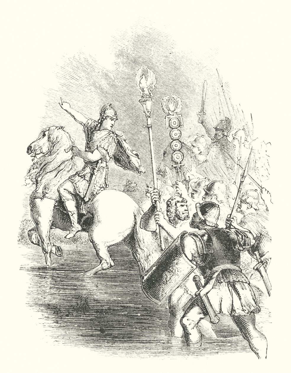 César cruzando el Rubicón de John (after) Gilbert