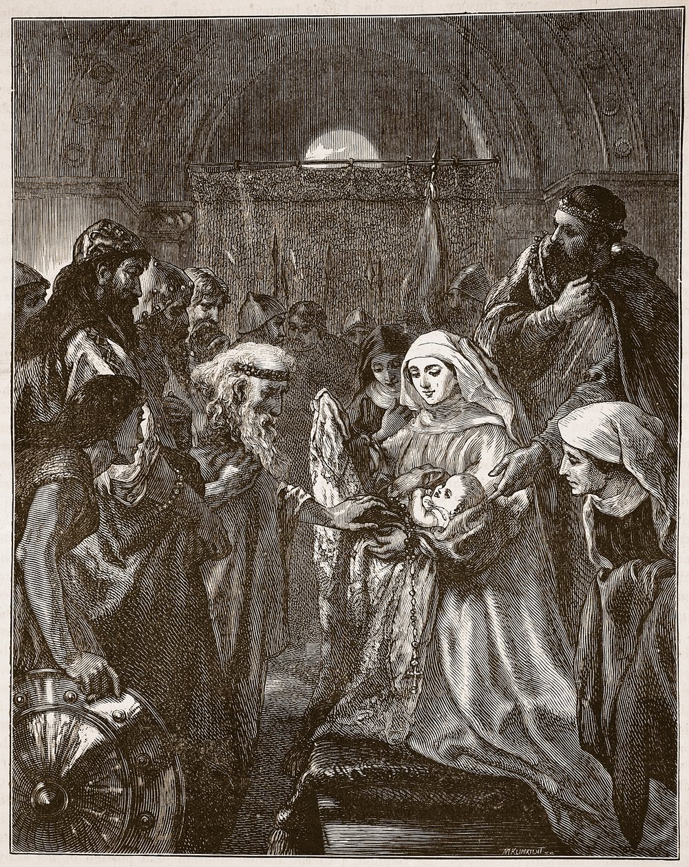 Eduardo presentando a su hijo infante a los galeses, ilustración de 
