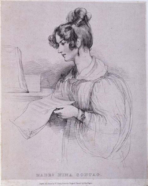 Mademoiselle Nina Sontag, grabado por William Sharp de John (after) Hayter