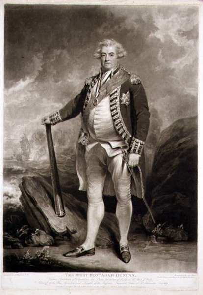Retrato de Adam, Vizconde Duncan, Almirante del Escuadrón Azul, grabado por James Ward, 1798 de John (after) Hoppner