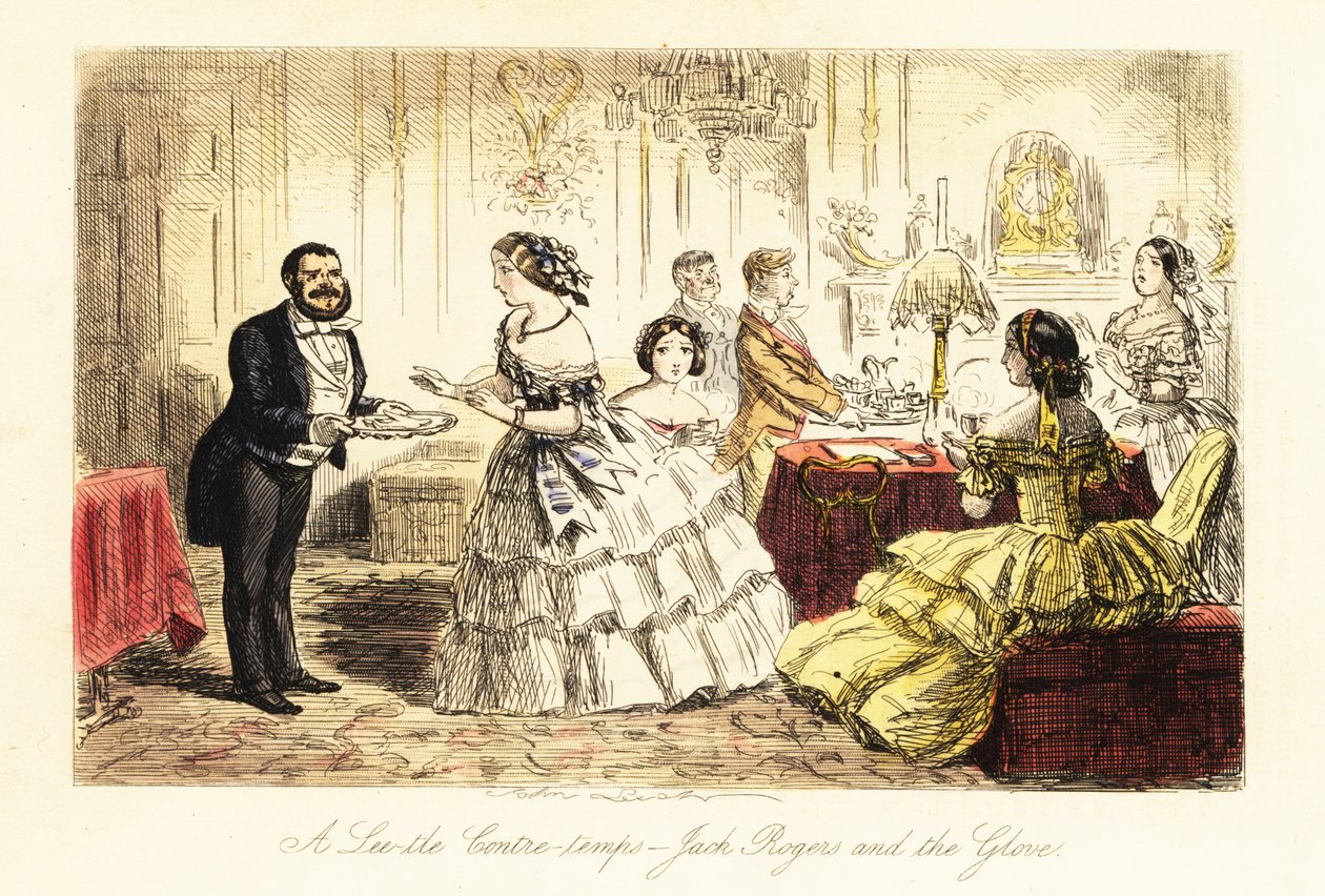 Té de la tarde en un salón victoriano de John (after) Leech