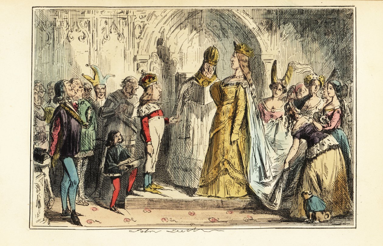 Rey Enrique VI de Inglaterra casado con Margarita de Anjou en la Abadía de Titchfield, 23 de abril de 1445 de John (after) Leech
