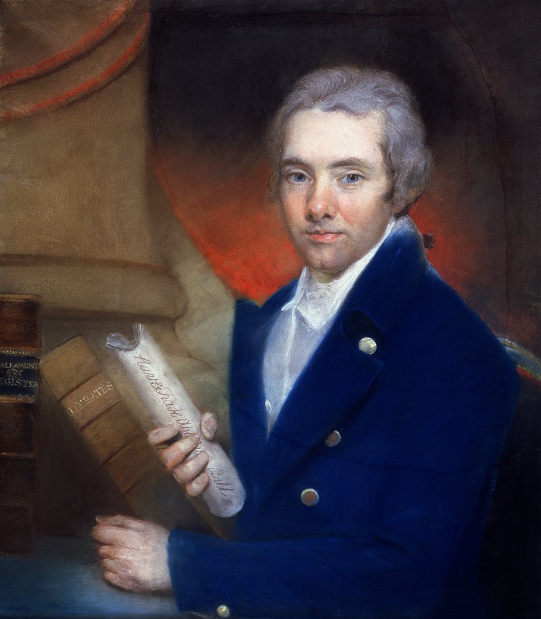 Retrato de William Wilberforce (1759-1833) (pastel sobre papel) de John (after) Russell