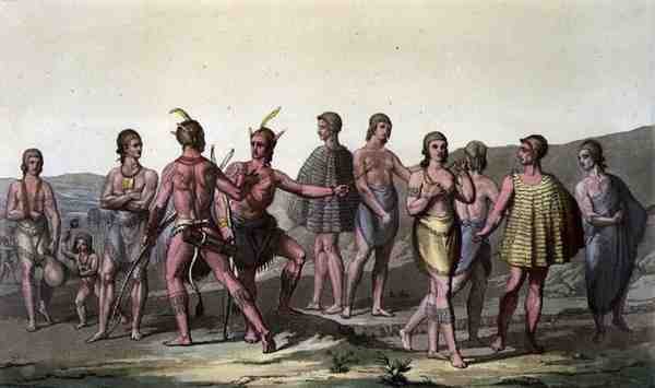 Nativos indígenas de América de John (after) White