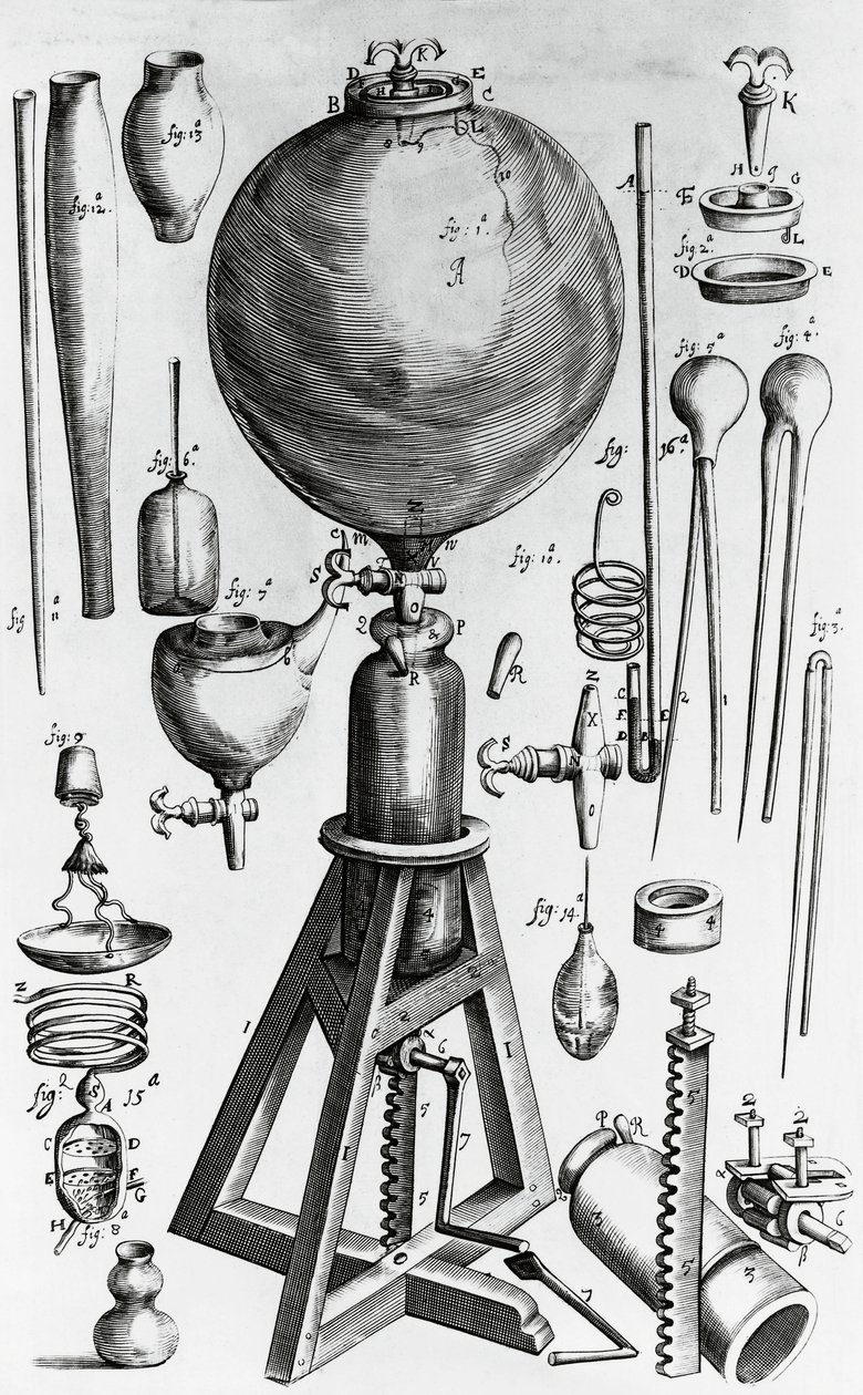 Nuevos experimentos físico-mecánicos de aire, por Robert Boyle (1627-1691), grabado de Walter Charles Mills