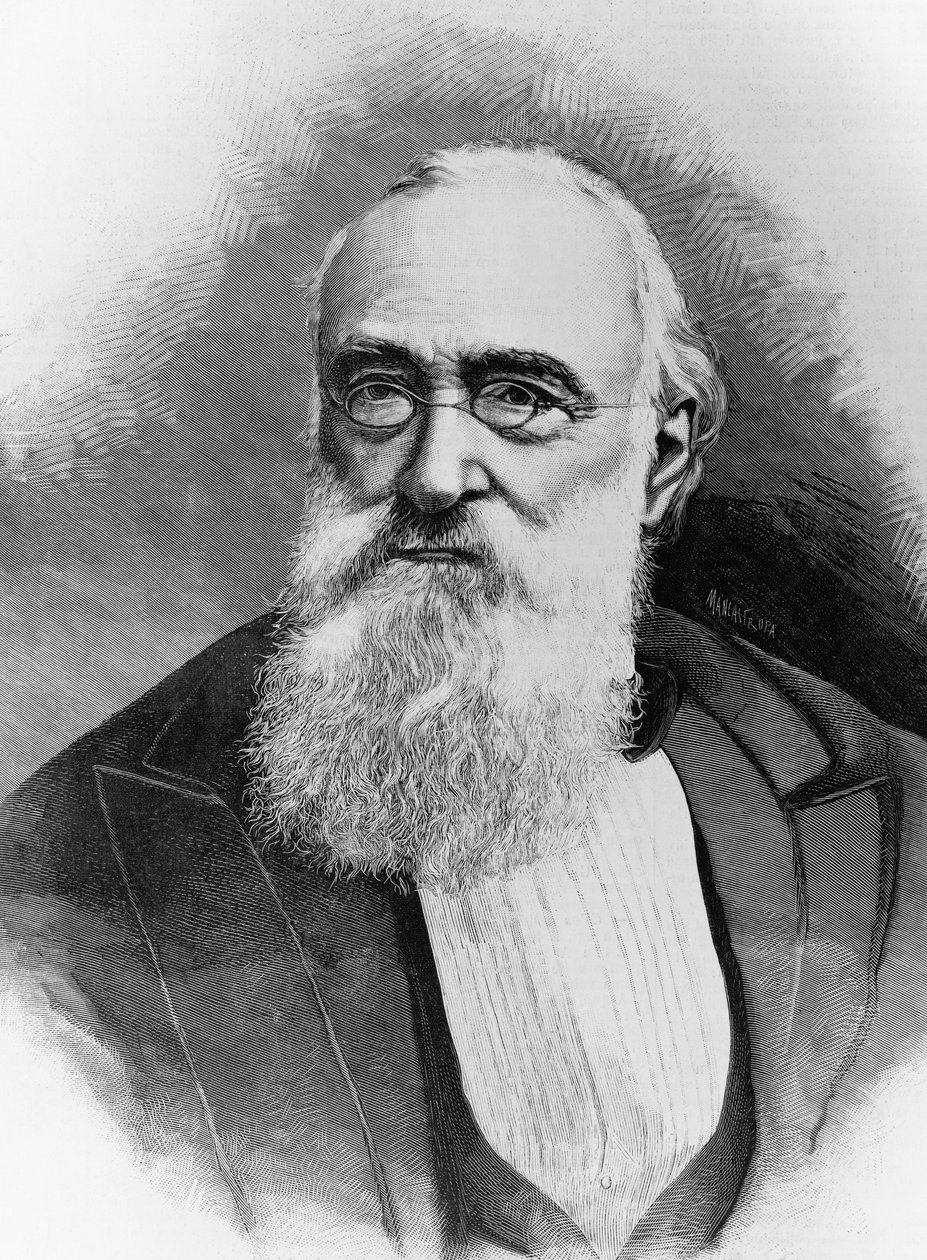 Retrato de Agostino Depretis (1813-1887), estadista italiano y Primer Ministro del Reino de Italia, grabado después de una fotografía de Michele Schemboche (activo 1856-ca 1906) de Walter Charles Mills