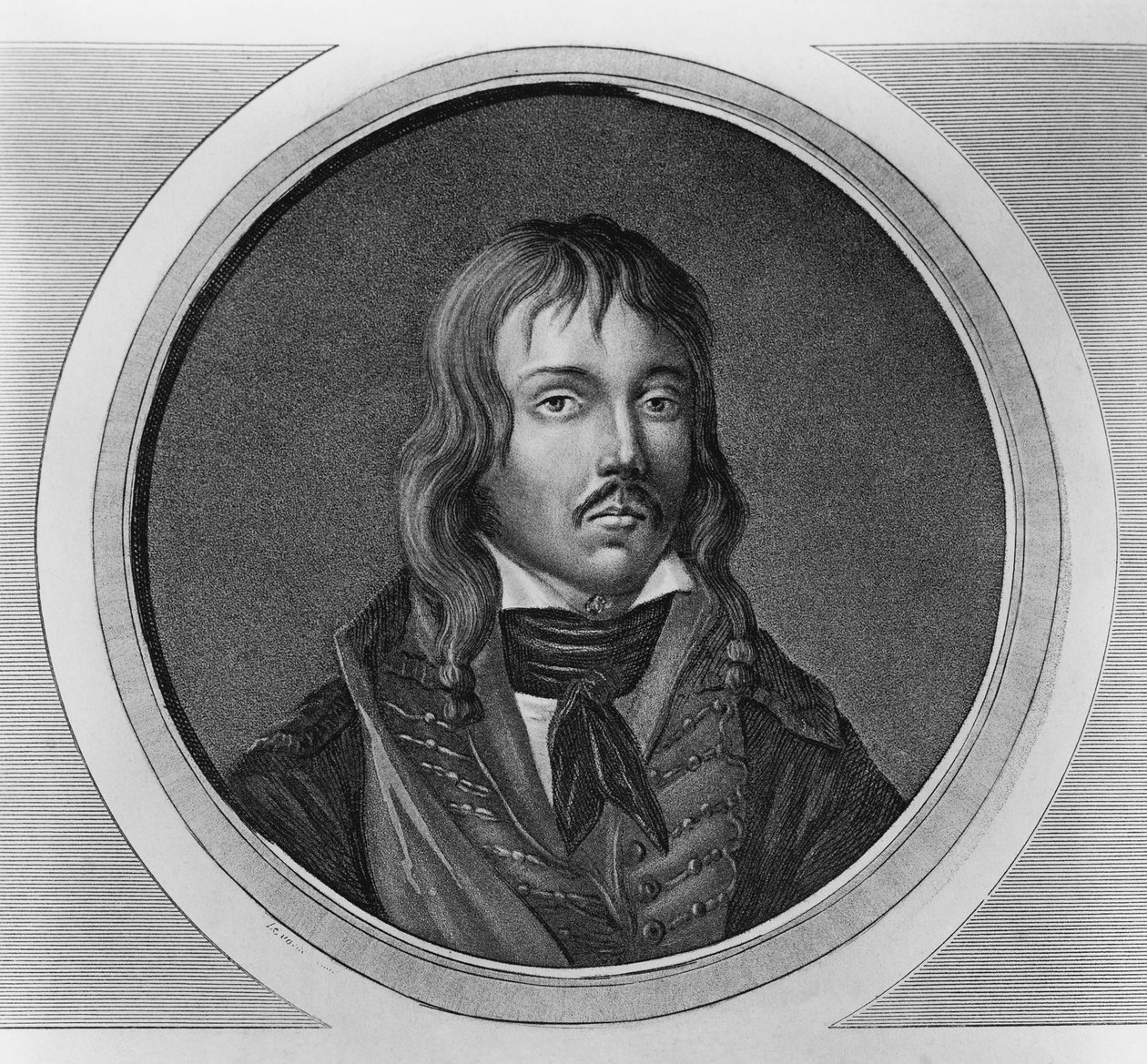Retrato de François Séverin Marceau-Desgraviers (1769-1796), general francés de las Guerras Revolucionarias, grabado de Walter Charles Mills