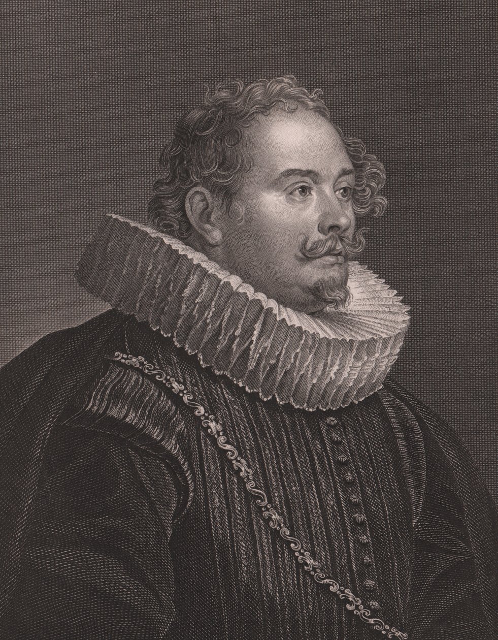 Retrato del grabador y editor alemán Martin Engelbrecht (1684-1756), grabado por D J Pound de una pintura de Van Dick, de la Galería Real de Dresde de Payne, por Albert Henry Payne, H Payne Dresde y Leipzig Editor, circa 1840 de Walter Charles Mills