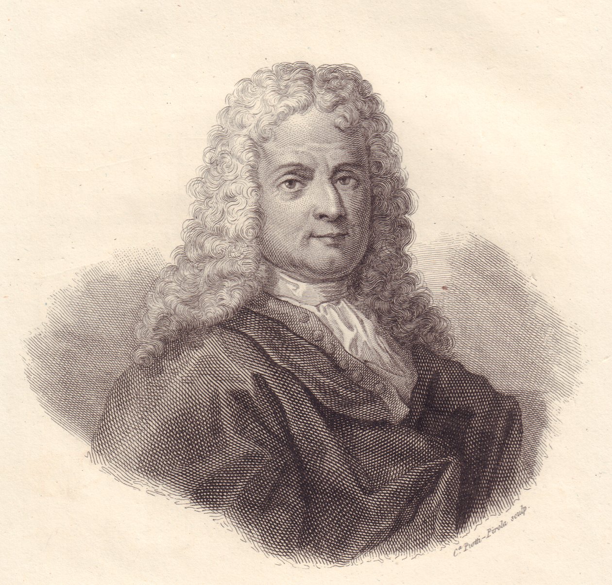 Retrato del matemático italiano Jacopo Riccati (1676-1754), grabado en cobre por Caterina Piotti-Pirola de Walter Charles Mills