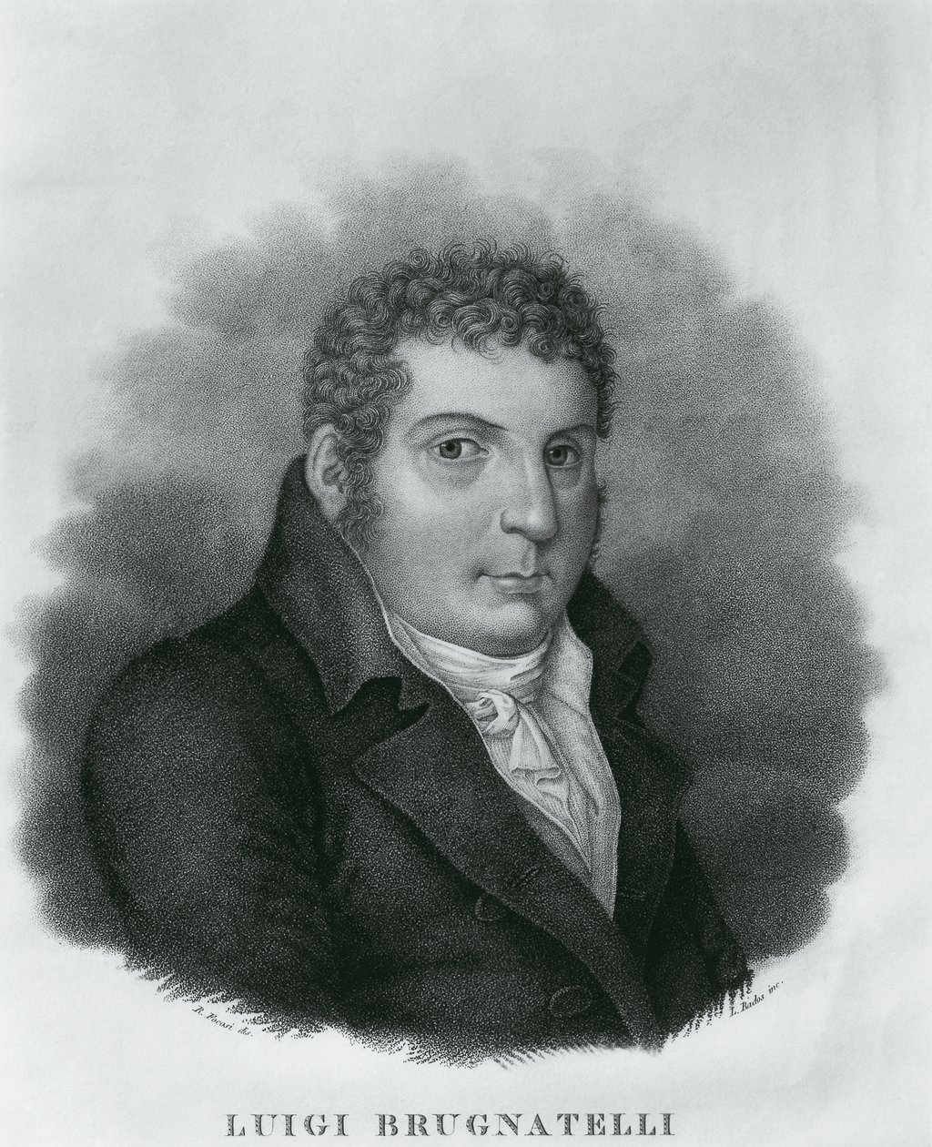 Retrato de Luigi Valentino Brugnatelli (1761-1818), químico e inventor italiano de la galvanoplastia, grabado por Luigi Rados (1773-1840) después de un dibujo de Roberto Focosi (1806-1862) de Walter Charles Mills
