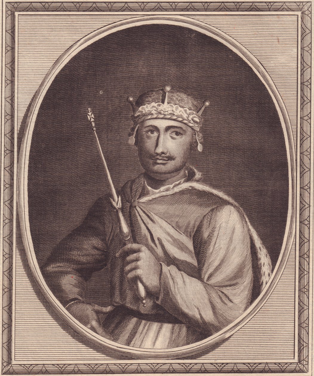 Retrato de Guillermo II de Inglaterra (1056-1100), también conocido como Rufus, grabado en cobre por John Goldar (1729-1795) de Walter Charles Mills