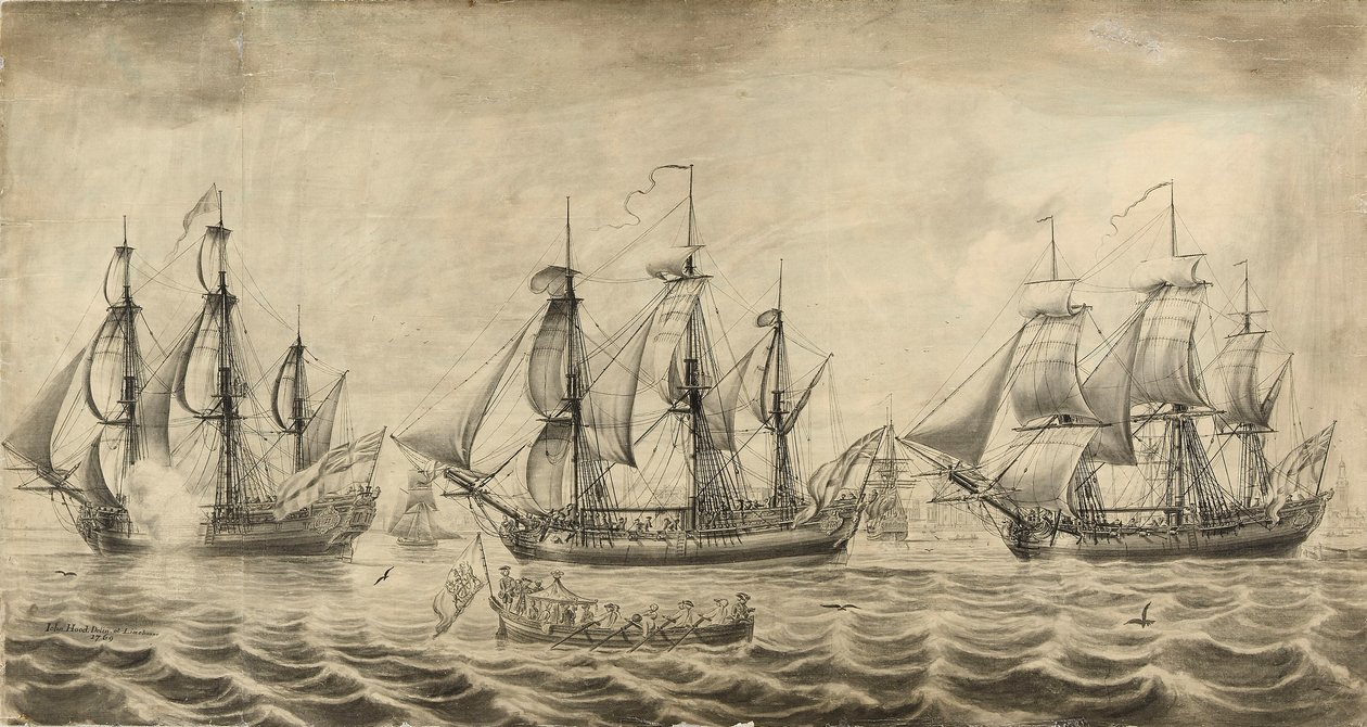 Tres barcos de la Hudson