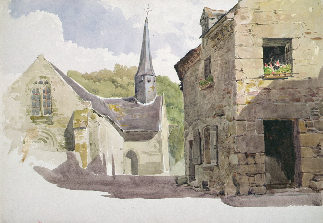 Iglesia con un pequeño campanario de John Absolon
