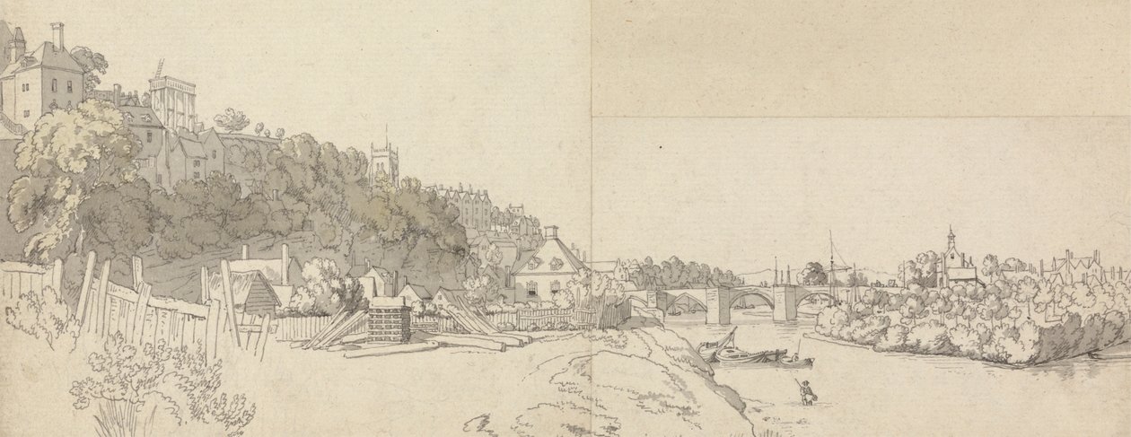 Una ciudad vista desde las orillas de un río de John Alexander Gresse