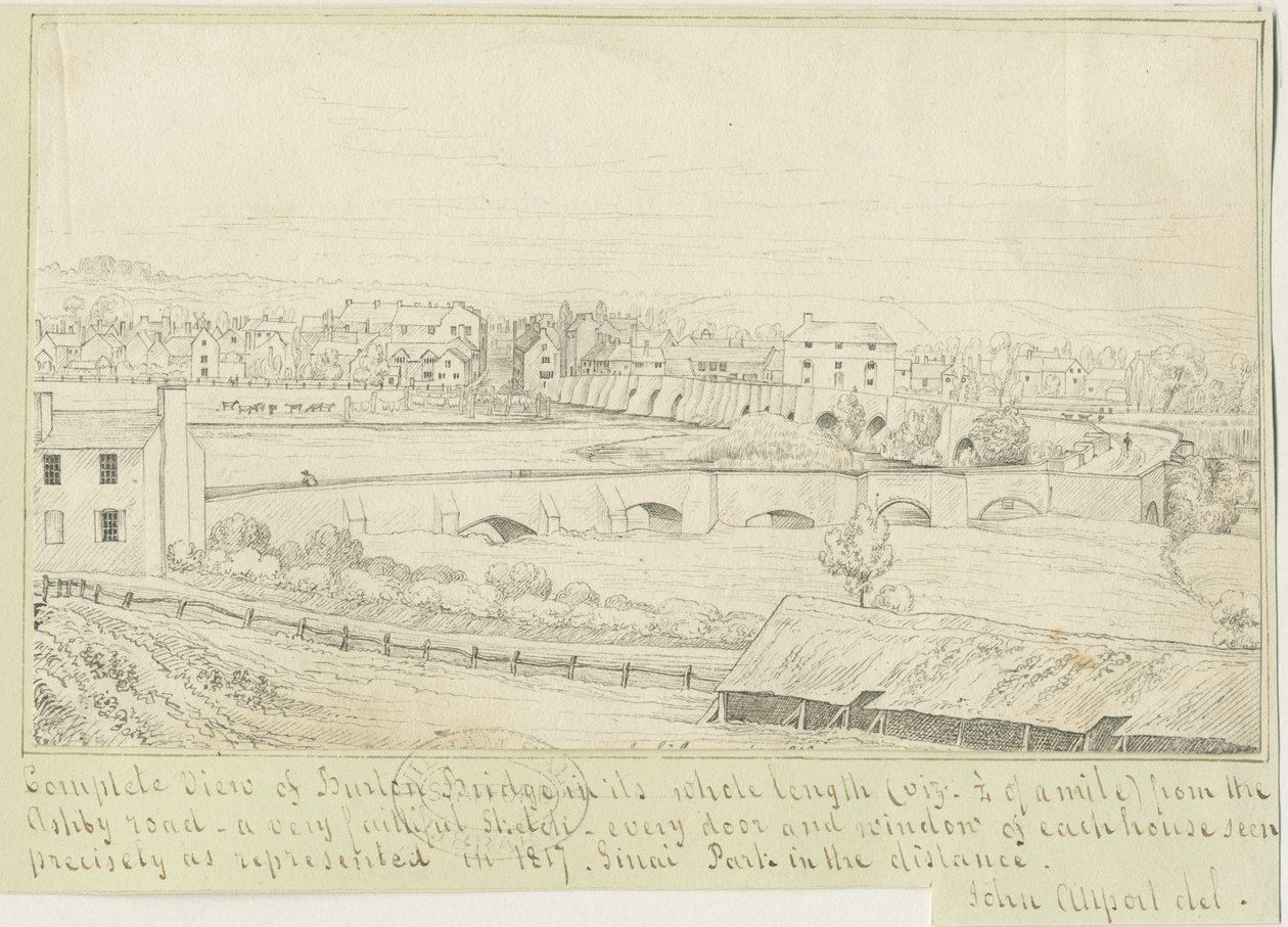 Puente y ciudad de Burton-upon-Trent de John Allport
