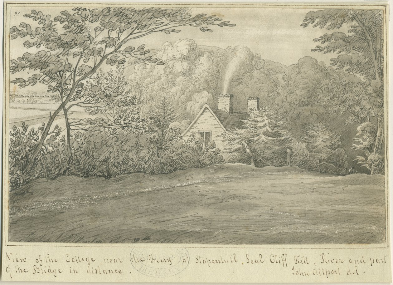 Burton-upon-Trent: dibujo a pluma y tinta, nd [1799-1854] de John Allport