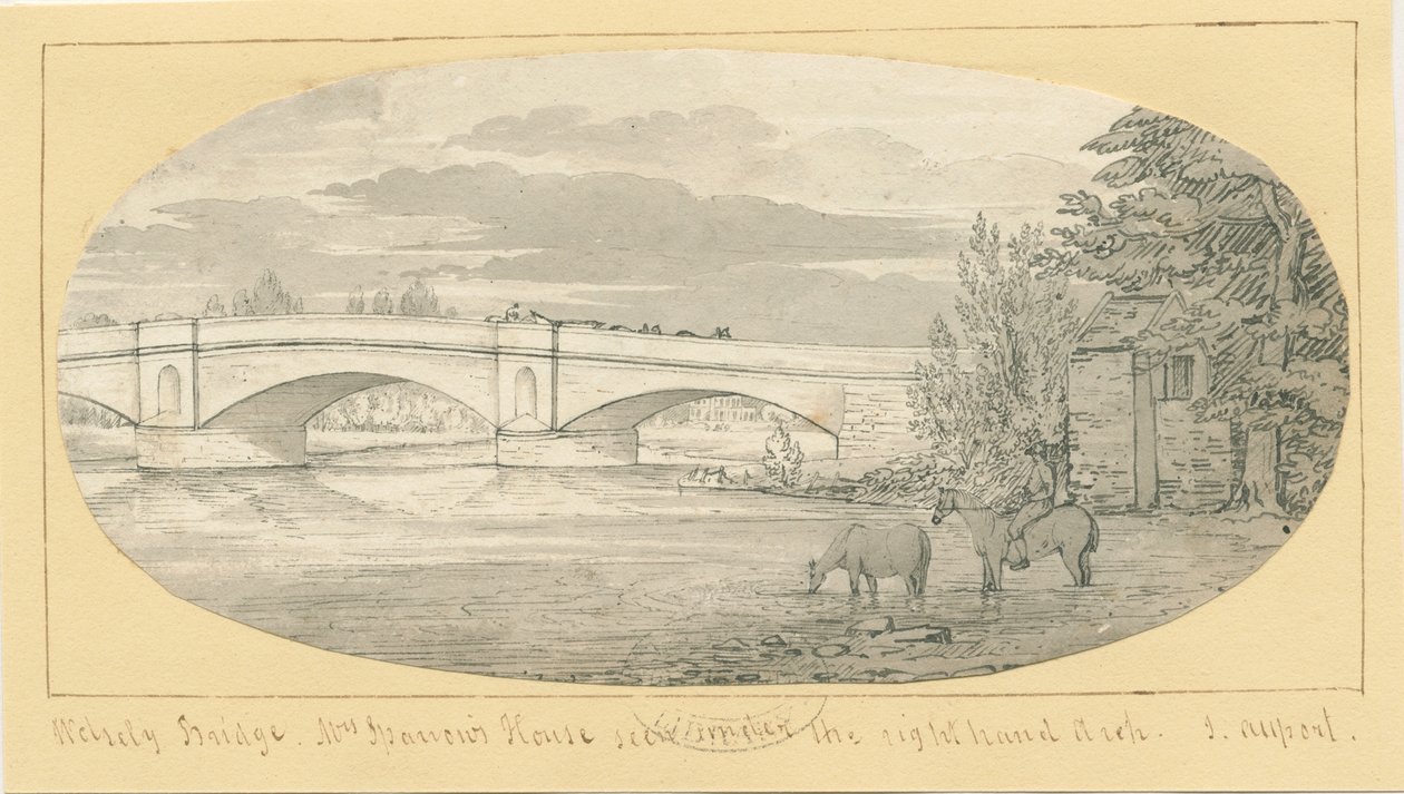 Puente Wolseley: dibujo a pluma y lavado de John Allport