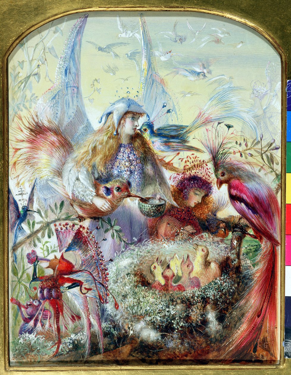 Hadas y un nido de pájaros de John Anster Fitzgerald