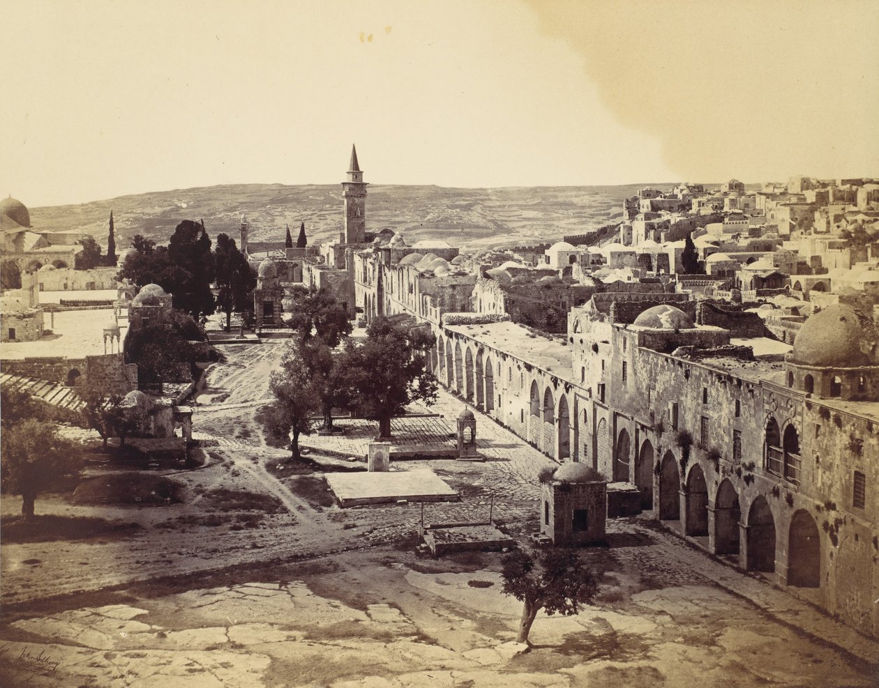 Jerusalén, Patio de la Mezquita de Omar, 1857 de John Anthony