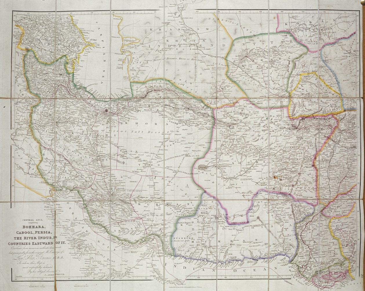 Mapa de Asia Central, 1834 de John Arrowsmith