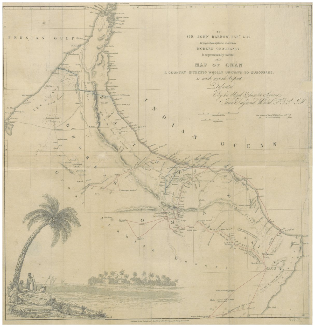 Mapa de Omán de John Arrowsmith