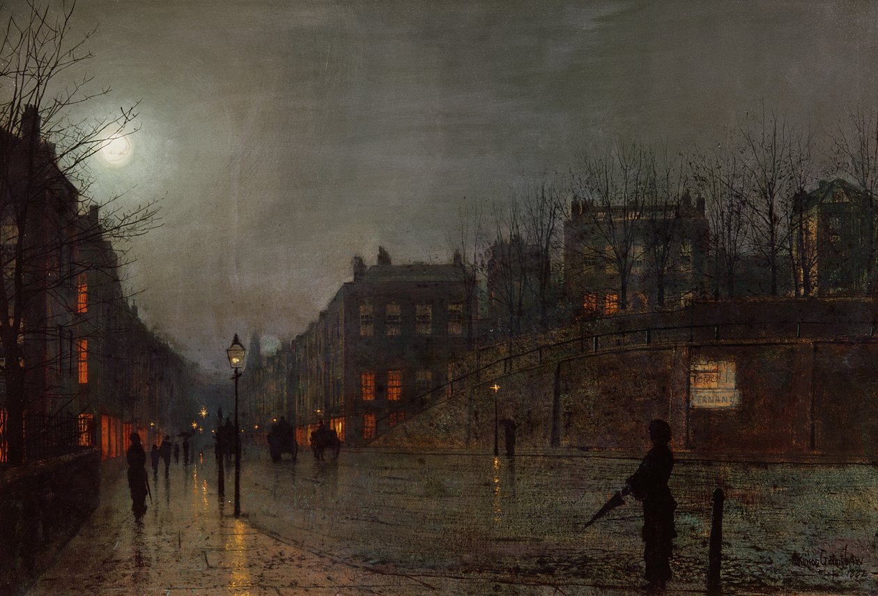 Volviendo a casa al anochecer, 1882 de John Atkinson Grimshaw