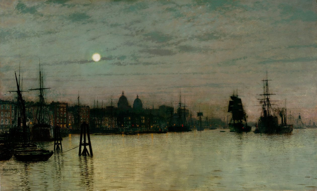 Greenwich, media marea, 1884 de John Atkinson Grimshaw
