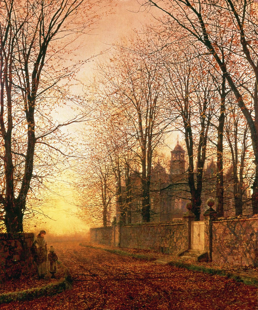 En el Dorado Viejo Tiempo, c.1870 de John Atkinson Grimshaw