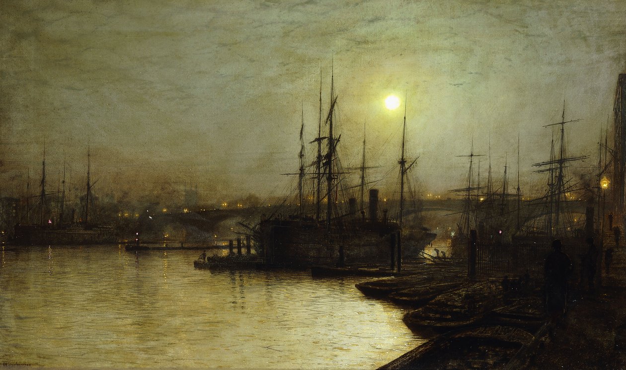 Trabajo Nocturno, Muelle de Billingsgate de John Atkinson Grimshaw