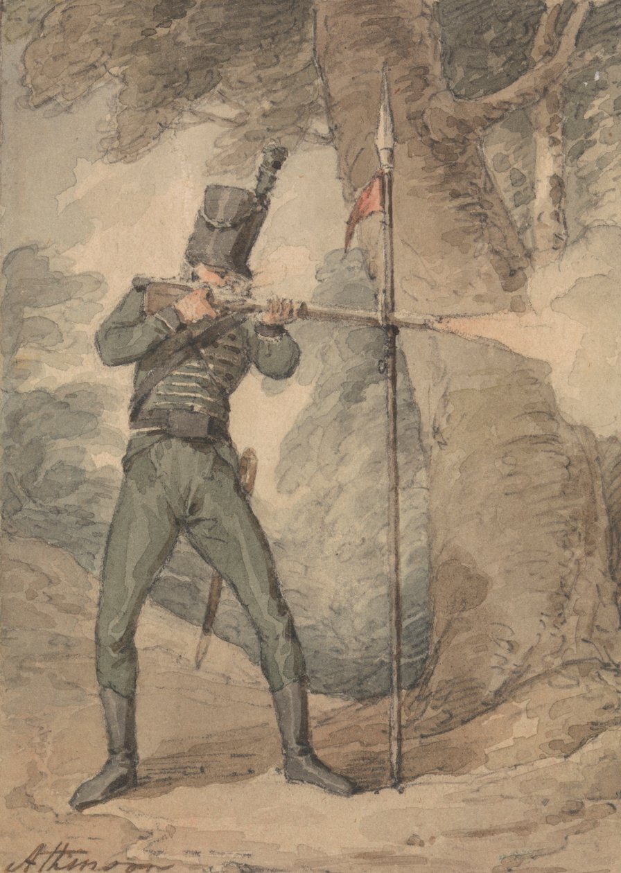 Un Fusilero en Práctica de Fusilería de John Augustus Atkinson