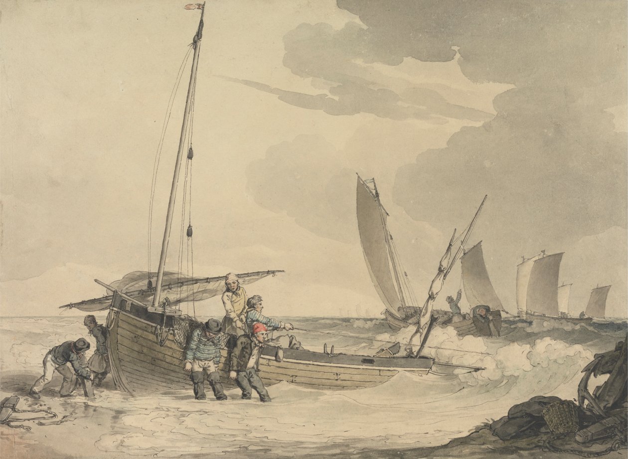 Pescador en alta mar de John Augustus Atkinson
