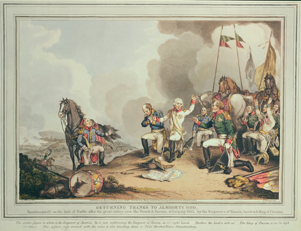 Dando Gracias a Dios Todopoderoso, 1814 de John Augustus Atkinson