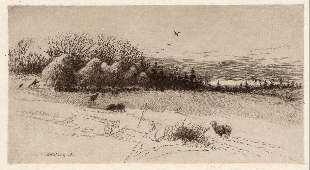 Ovejas en la nieve de John Austin Sands Monks