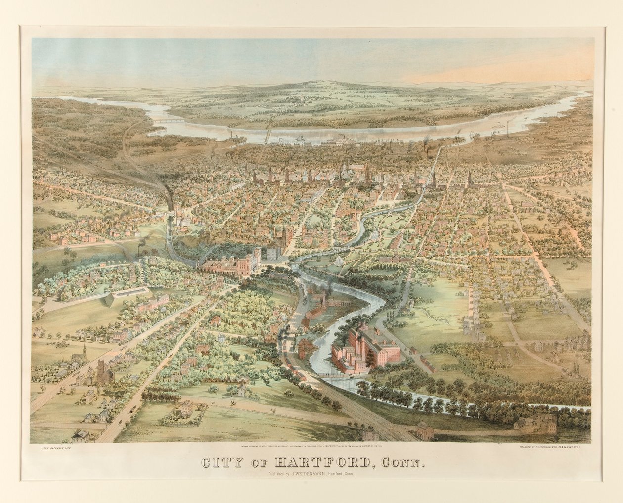 Ciudad de Hartford, Connecticut. de John Bachmann
