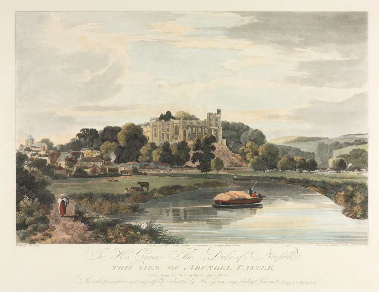 Esta Vista del Castillo de Arundel, 1819 de John Baily