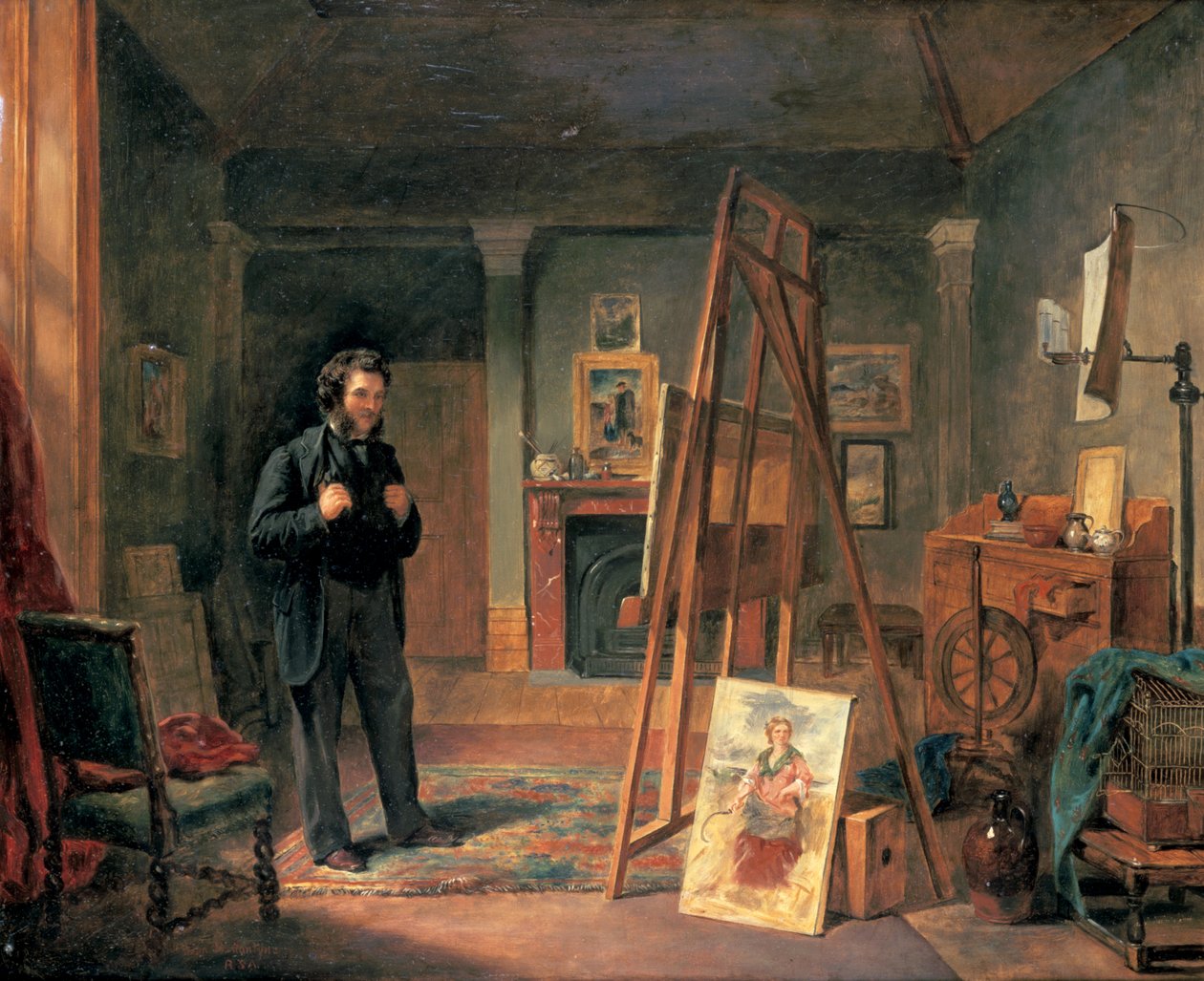 Retrato de Thomas Faed en su estudio, siglo XIX de John Ballantyne