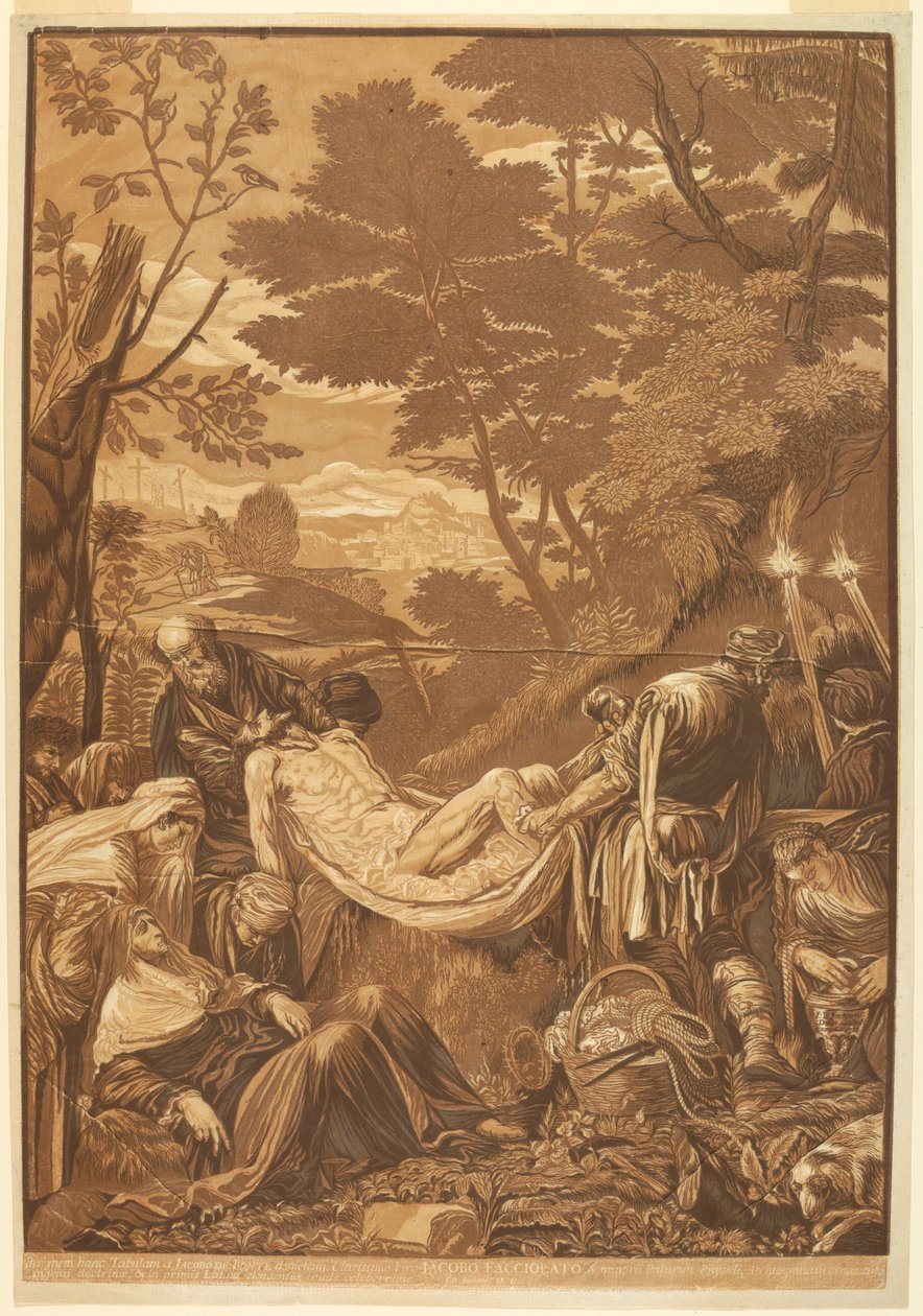 El entierro, después de Jacopo Bassano de John Baptist Jackson