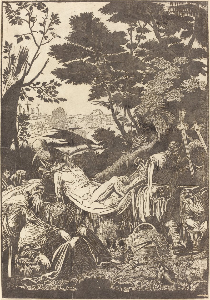 El entierro (recto) de John Baptist Jackson after Jacopo Bassano
