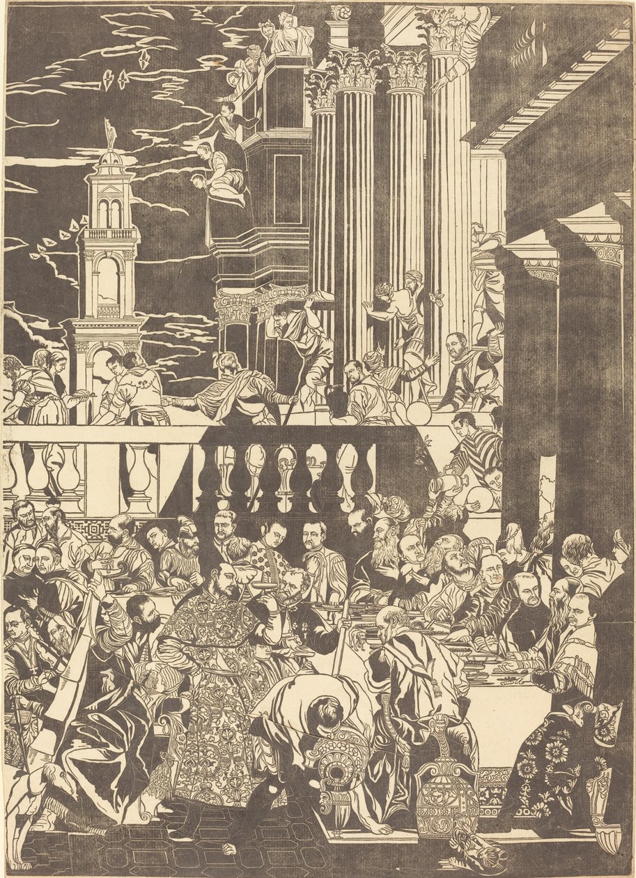 Las bodas de Caná (placa derecha) de John Baptist Jackson after Veronese