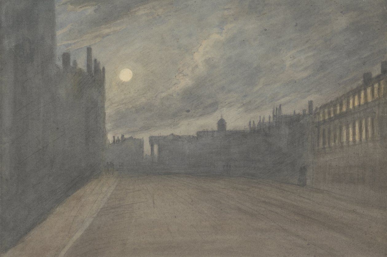Calle Broad, Oxford, luna llena de John Baptist Malchair