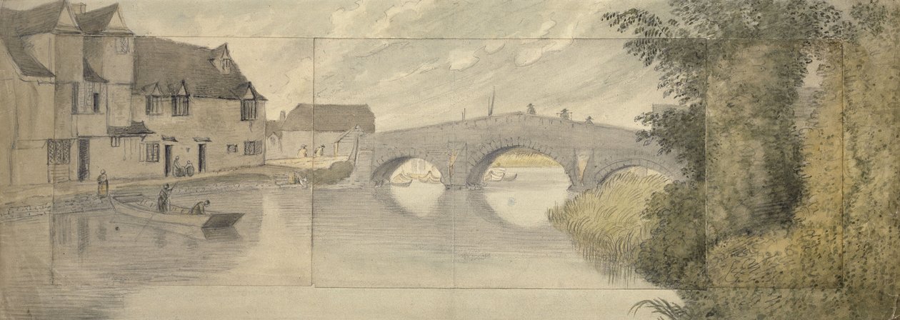 Puente Hythe, Oxford, 1789 de John Baptist Malchair