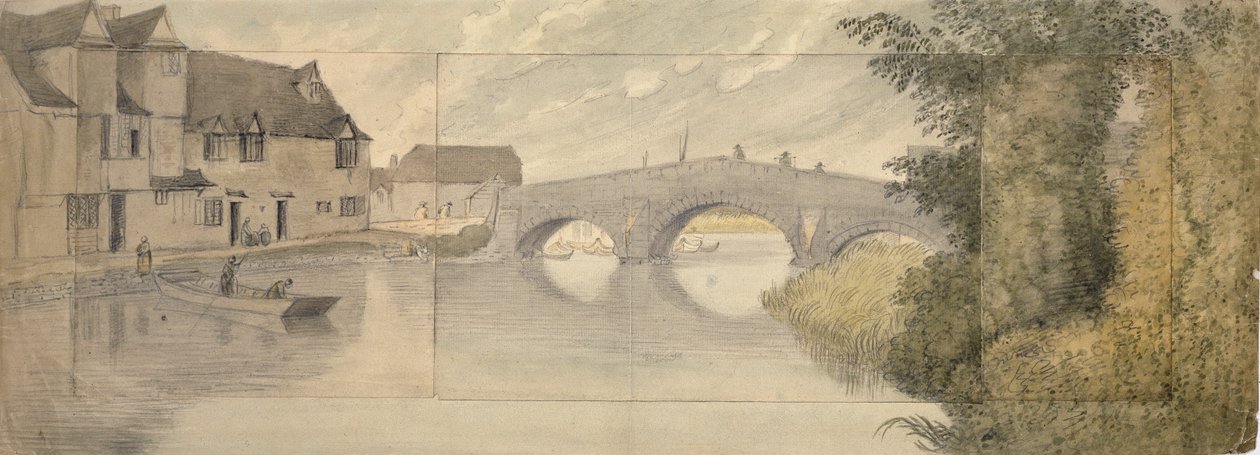 Puente Hythe, Oxford, 1789 de John Baptist Malchair