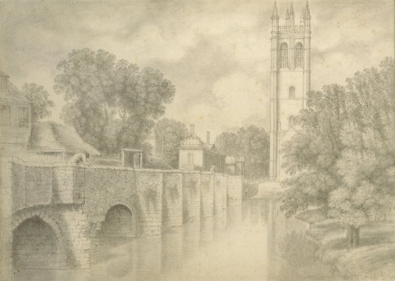 Puente y torre de Magdalen, siglo XVIII de John Baptist Malchair