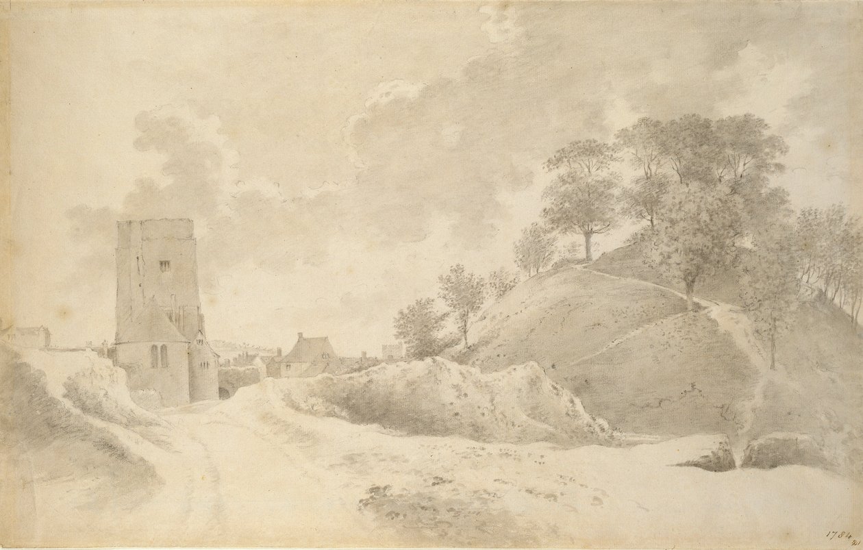 Castillo de Oxford y el Montículo del Castillo, 27 de mayo de 1784 de John Baptist Malchair