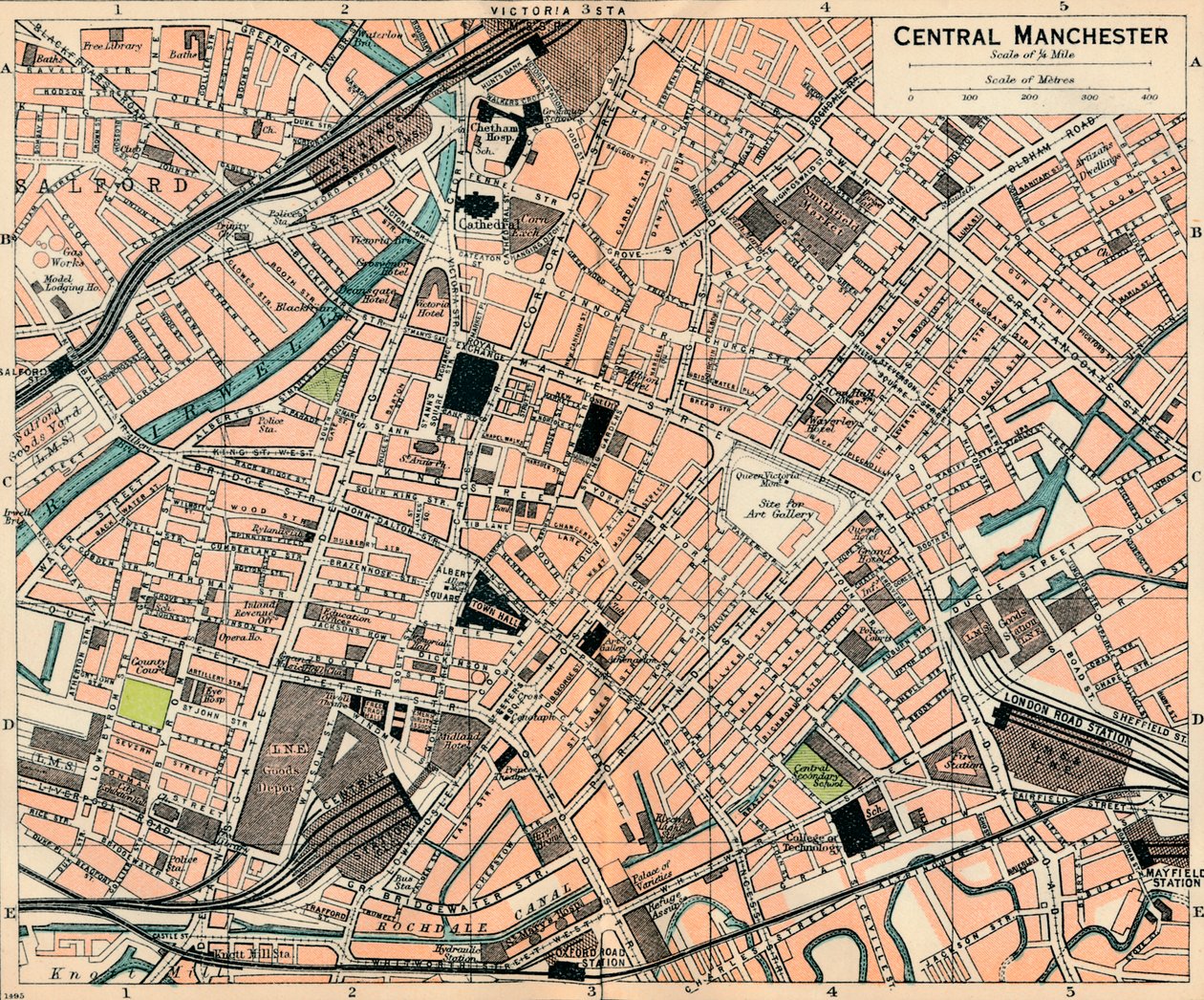 Centro de Manchester, siglo XX de John Bartholomew