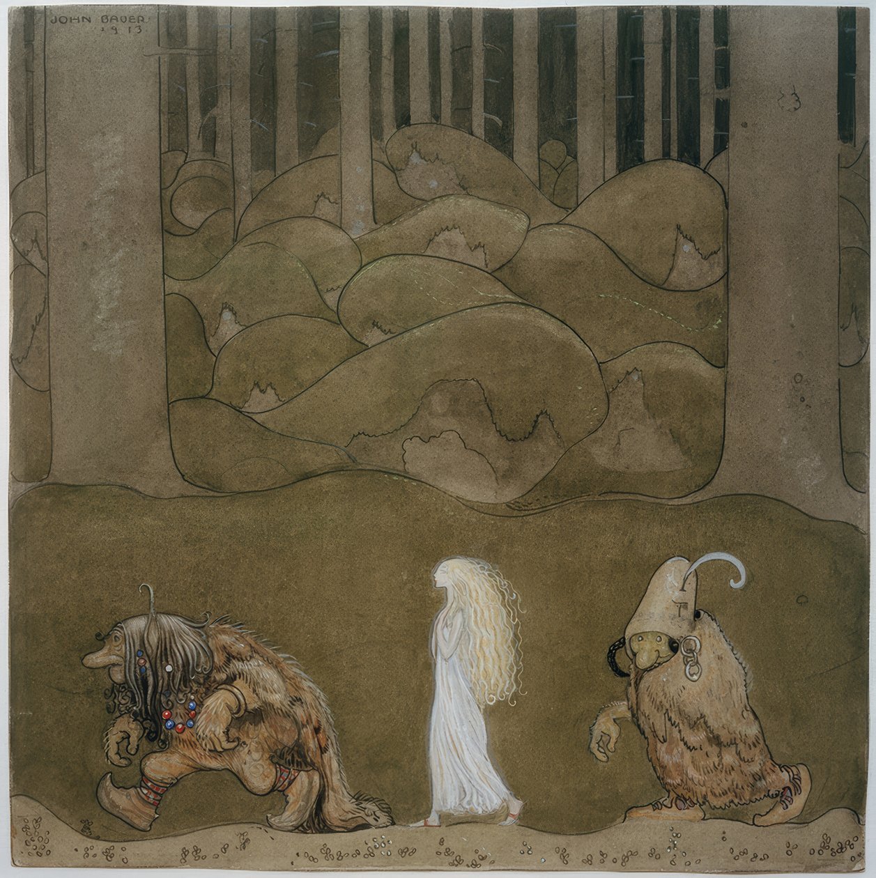 Princesa y trolls de John Bauer
