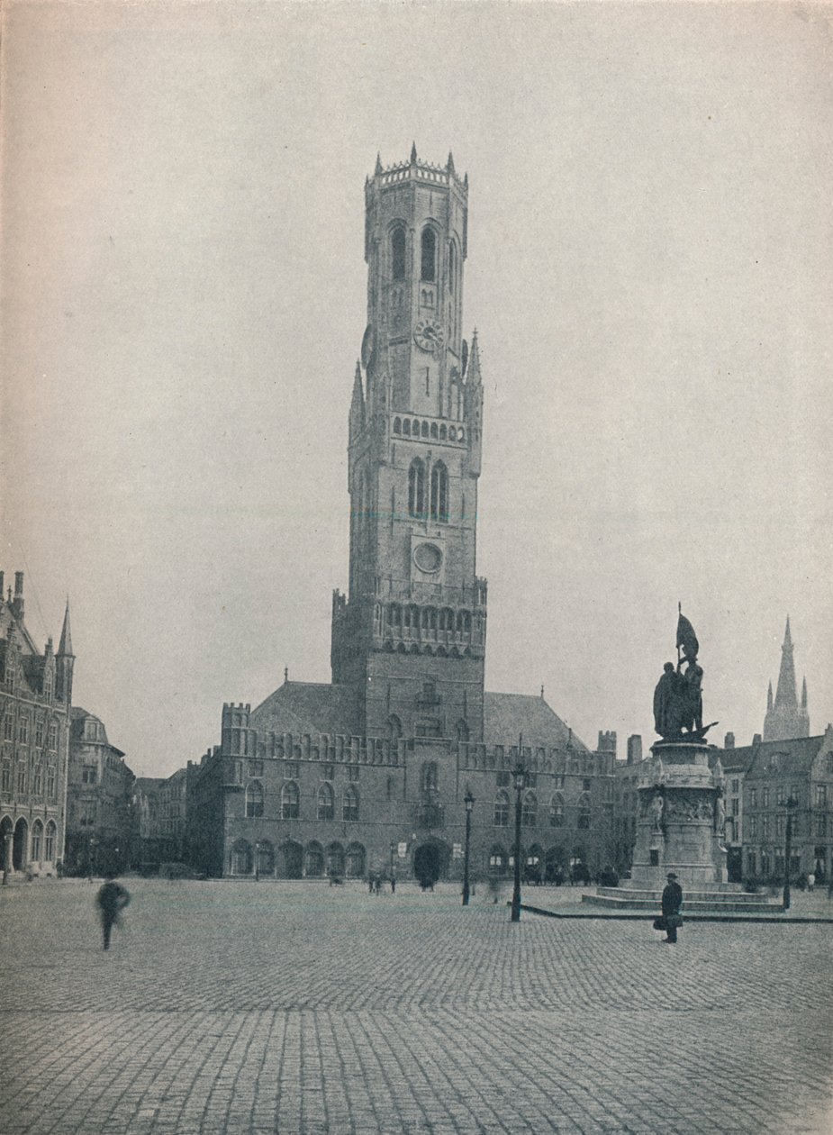 El Markt y el campanario, Brujas, Bélgica c1900 1914-1915 de John Benjamin Stone